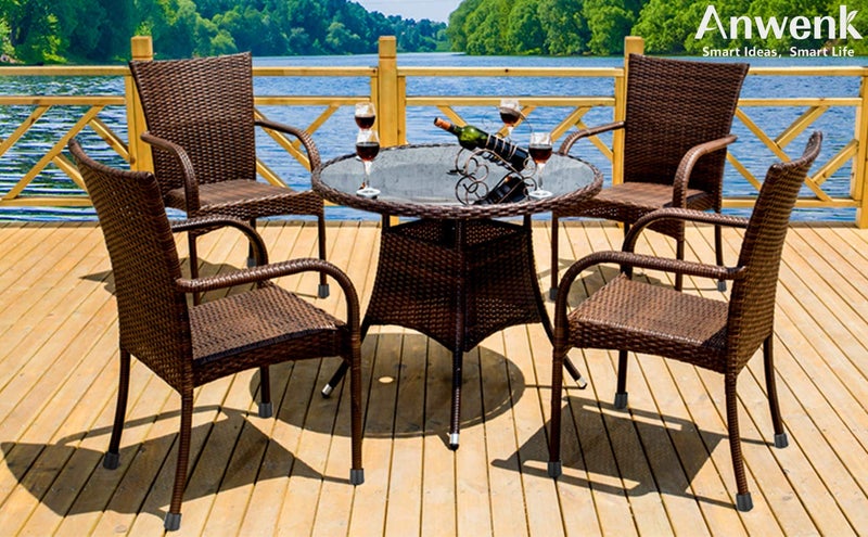 Anwenk Chair Leg Floor Protectors 1 Inch 1"x1" Small Chair Leg Caps Rubber Leg Tip for Indoor Home Outdoor Patio Garden Office Round Black 16 Pack - Image 5